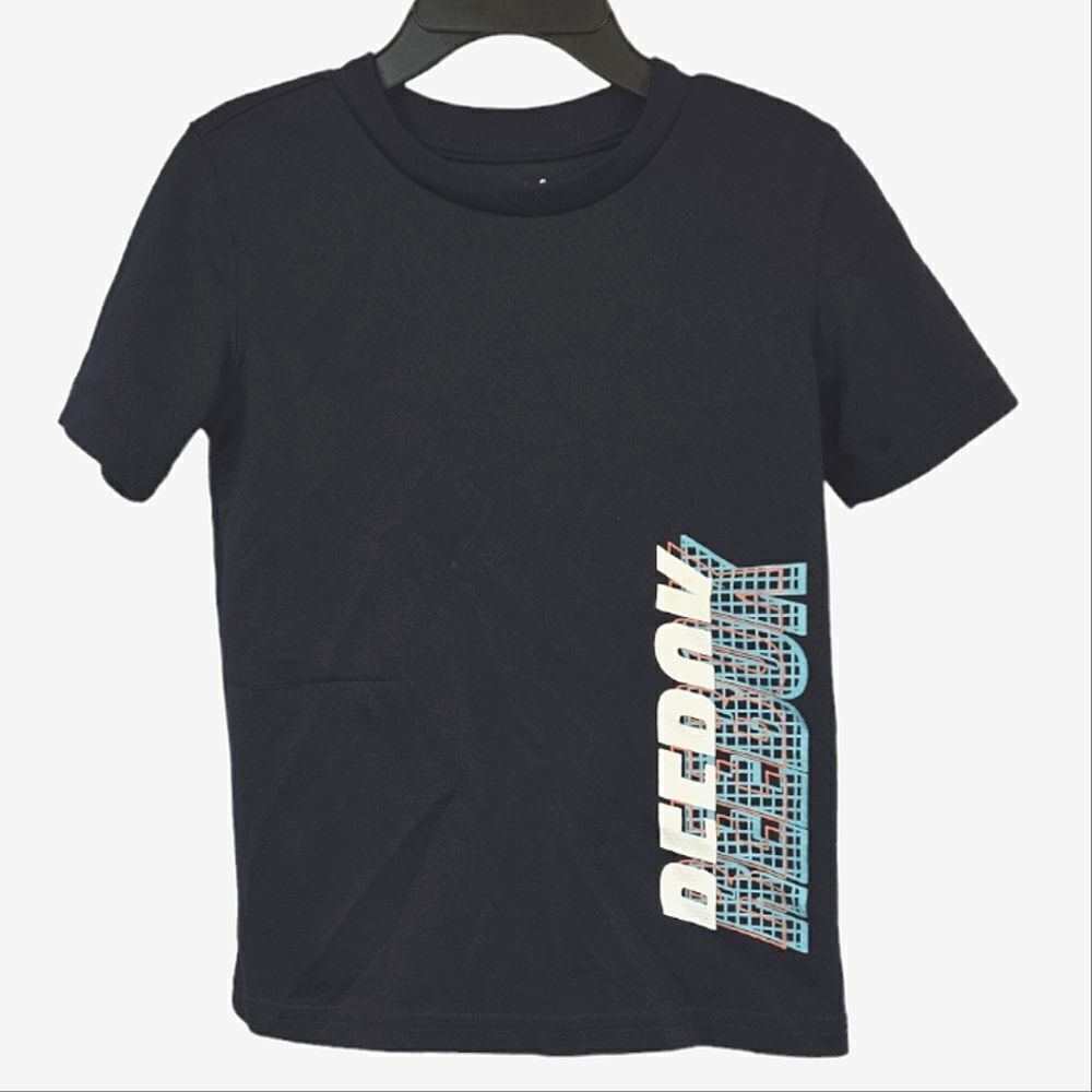 Reebok Little Boys Blue Mesh T-Shirt Casual Shirt Graphic Print Kids Tee Toddler